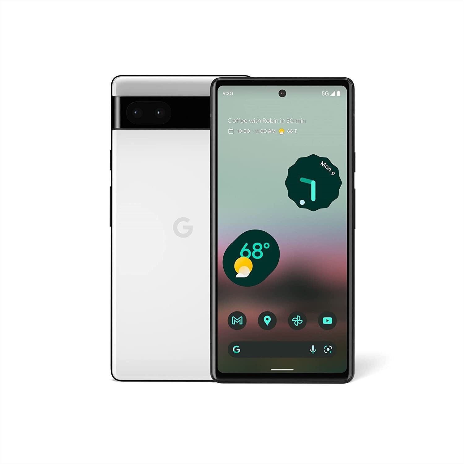 REFURBISHED  GOOGLE PIXEL 6 128GB  SIM/E-SIM 6.4 INCHES 8GB RAM 128GB ROM DUAL REAR CAMERA 50MP + 12MP FRONT CAMERA 8MP BATTERY CAPACITY 4614 Mah WITH ACCESSORIES