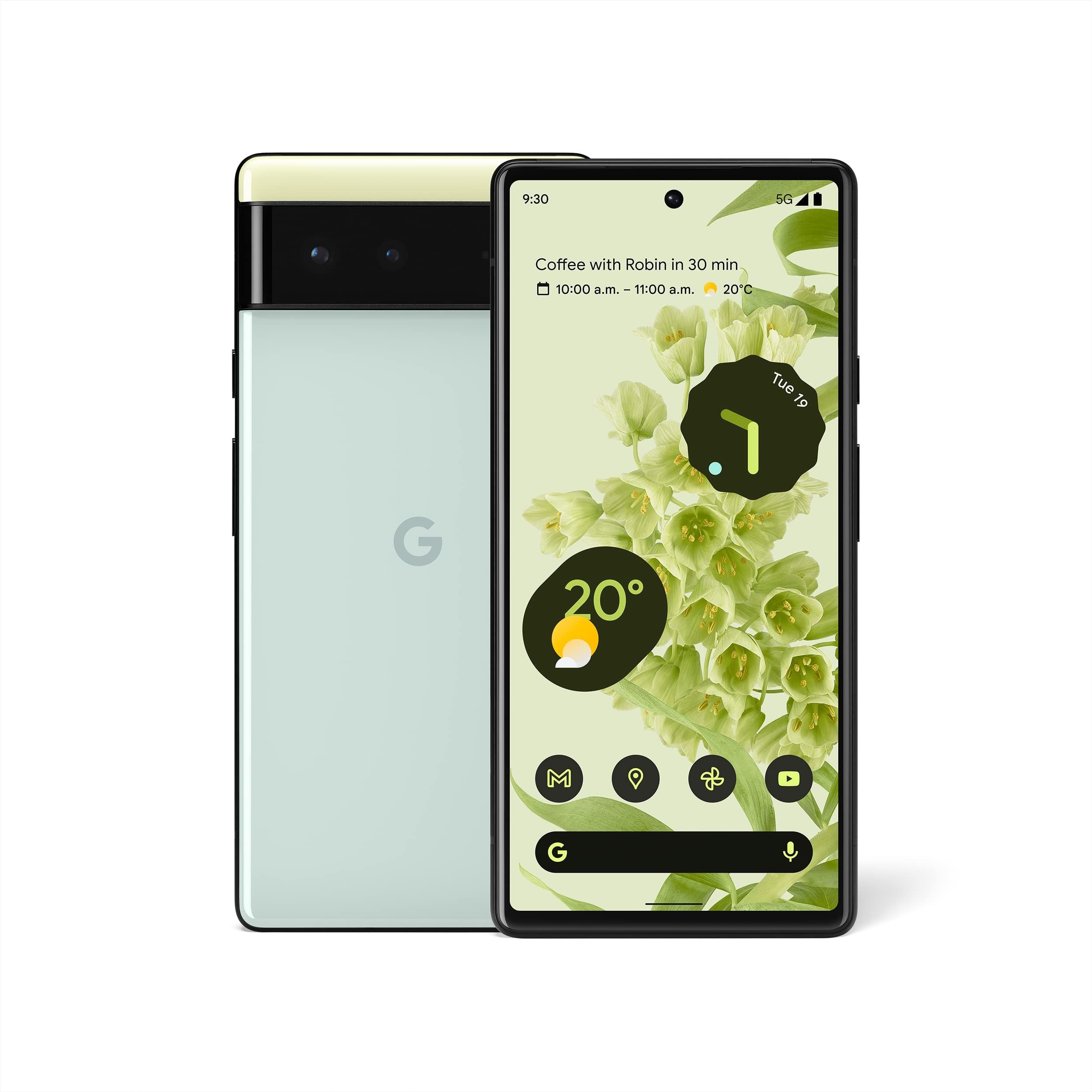 REFURBISHED GOOGLE PIXEL 6 128GB ROM 8GB RAM DISPLAY 6.4 INCHES REAR CAMERA 50MP + 12MP BATTERY CAPACITY 4614mAh ANDROID 15 GRAY