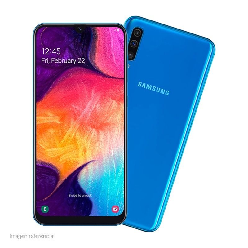 SAMSUNG A50 128GB ROM 6GB RAM DISPLAY 6.4 INCHES REAR CAMERA 25MP + 5MP + 8MP FRONT CAMERA 25MP ANDROID PIE BATTERY CAPACITY 4000Mah