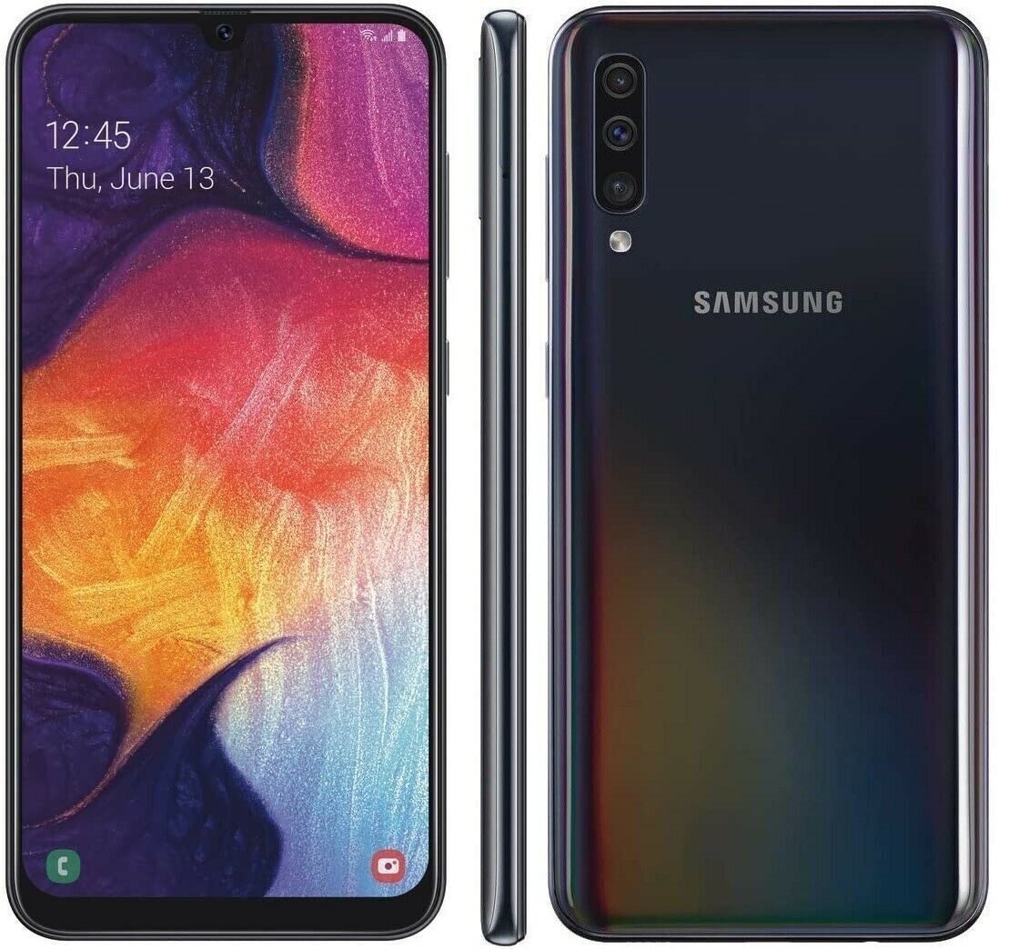 SAMSUNG A50 128GB ROM 6GB RAM DISPLAY 6.4 INCHES REAR CAMERA 25MP + 5MP + 8MP FRONT CAMERA 25MP ANDROID PIE BATTERY CAPACITY 4000Mah