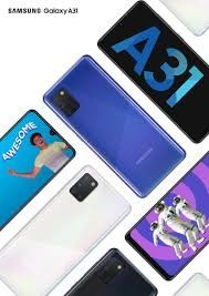 SAMSUNG GALAXY A31 128GB ROM 4GB RAM DISPLAY 6.40 INCHES REAR CAMERA 48MP + 8MP + 5MP + 5MP FRONT CAMERA 20MP ANDROID 12 BATTERY CAPACITY 5000Mah WHITE