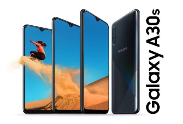 SAMSUNG GALAXY A30S 128GB ROM 4GB RAM DISPLAY 6.40 INCHES REAR CAMERA 25MP + 5MP + 8MP FRONT CAMERA 16MP  ANDROID 10 BATTERY CAPACITY 4000Mah BLUE