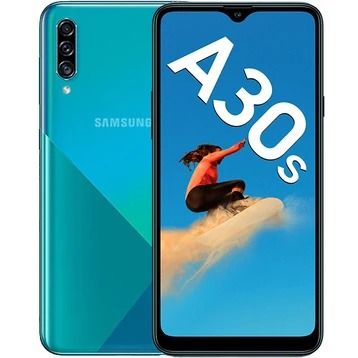 SAMSUNG GALAXY A30S 128GB ROM 4GB RAM DISPLAY 6.40 INCHES REAR CAMERA 25MP + 5MP + 8MP FRONT CAMERA 16MP  ANDROID 10 BATTERY CAPACITY 4000Mah BLUE
