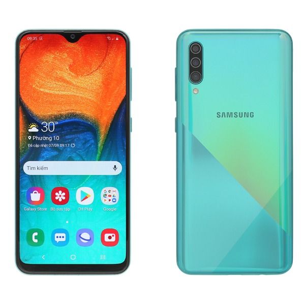 SAMSUNG GALAXY A30S 128GB ROM 4GB RAM DISPLAY 6.40 INCHES REAR CAMERA 25MP + 5MP + 8MP FRONT CAMERA 16MP  ANDROID 10 BATTERY CAPACITY 4000Mah BLUE