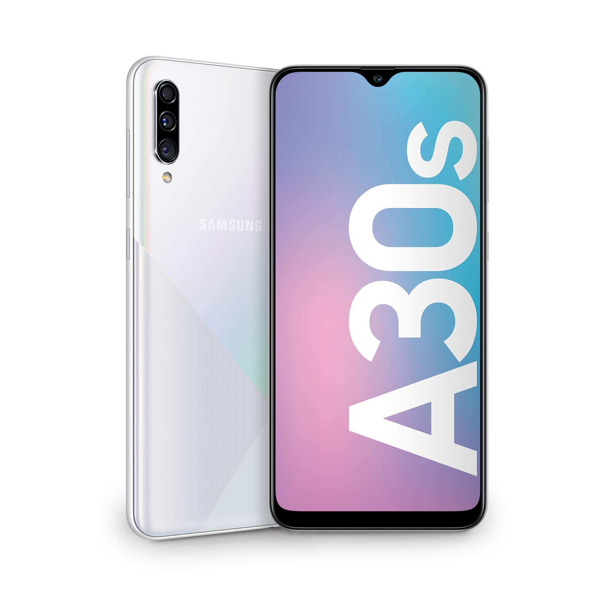 SAMSUNG GALAXY A30S 128GB ROM 4GB RAM DISPLAY 6.40 INCHES REAR CAMERA 25MP + 5MP + 8MP FRONT CAMERA 16MP  ANDROID 10 BATTERY CAPACITY 4000Mah BLUE