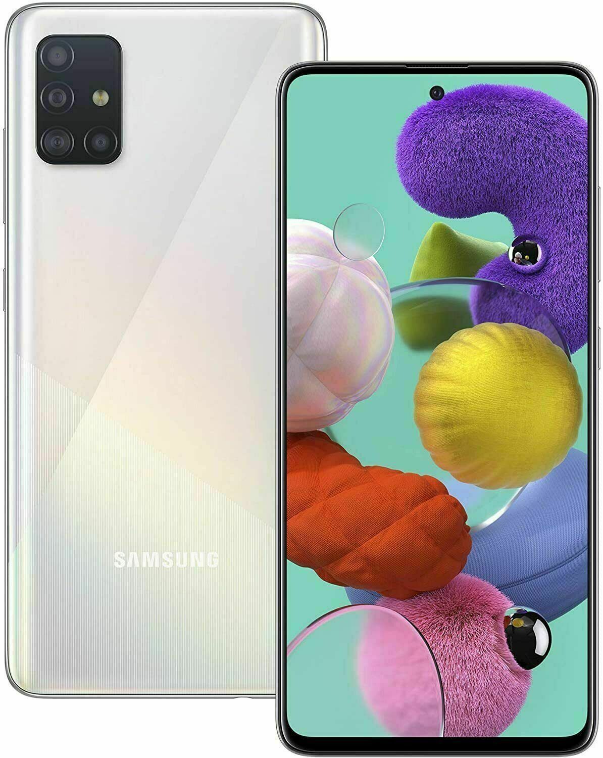 SAMSUNG GALAXY A51 128GB ROM 6GB RAM DISPLAY 6.5 INCHES REAR CAMERA 48MP + 12MP + 5MP + 5MP FRONT CAMERA  32MP BATTERY CAPACITY 4000Mah BLACK