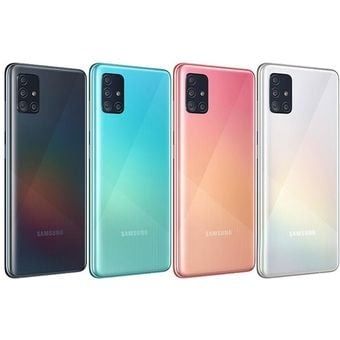 SAMSUNG GALAXY A51 128GB ROM 6GB RAM DISPLAY 6.5 INCHES REAR CAMERA 48MP + 12MP + 5MP + 5MP FRONT CAMERA  32MP BATTERY CAPACITY 4000Mah BLACK
