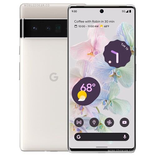 REFURBISHED GOOGLE PIXEL 6 PRO 128GB ROM 8GB RAM DISPLAY 6.7 INCHES REAR CAMERA 50MP + 12MP + 48MP FRONT CAMERA 11.1MP ANDROID 15 BATTERY CAPACITY 5003Mah BLACK NO FINGERPRINT AVAILABLE
