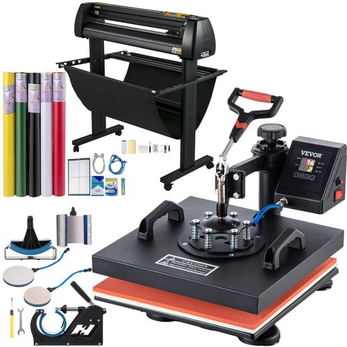 Combo Branding Kit :2feet Vinyl Cutter Plotter + 8 In 1 Heat Press Machine