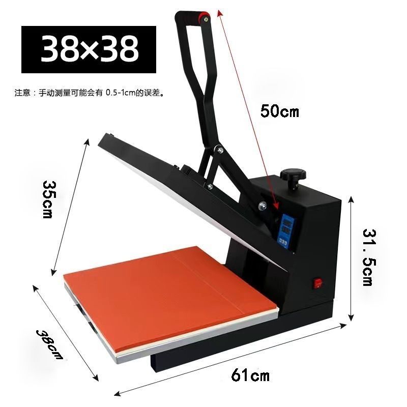 A3 Size 38*38 Flatbed Manual T Shirt Printing Clamshell Heat Press Transfer Sublimation Machine
