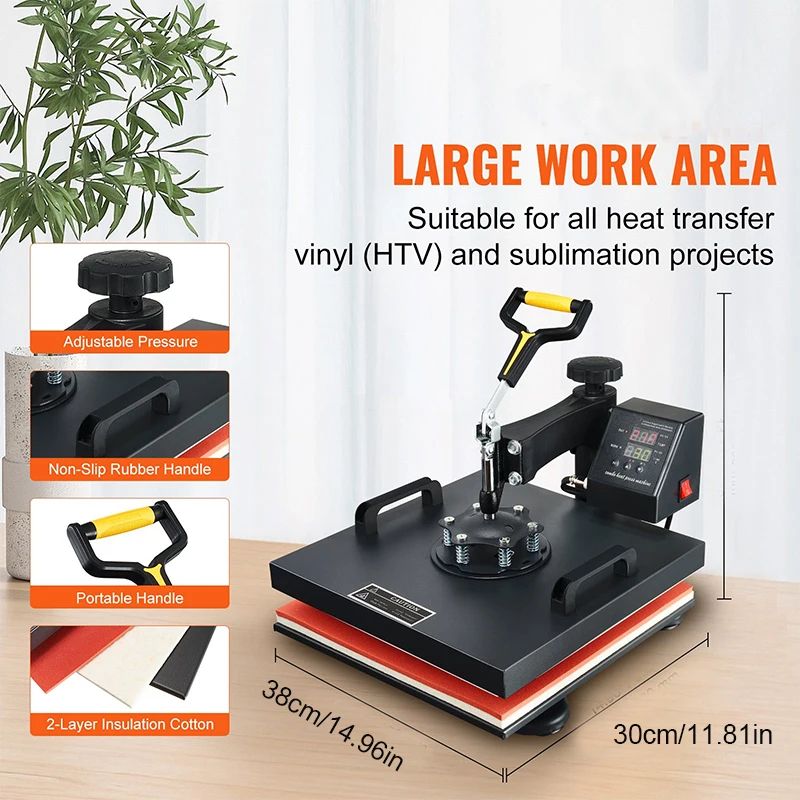 8 in 1 Flat Combo Heat Press Machine Top Ranking Semi-Automatic T Shirt/Mug/Sublimation Press Plate