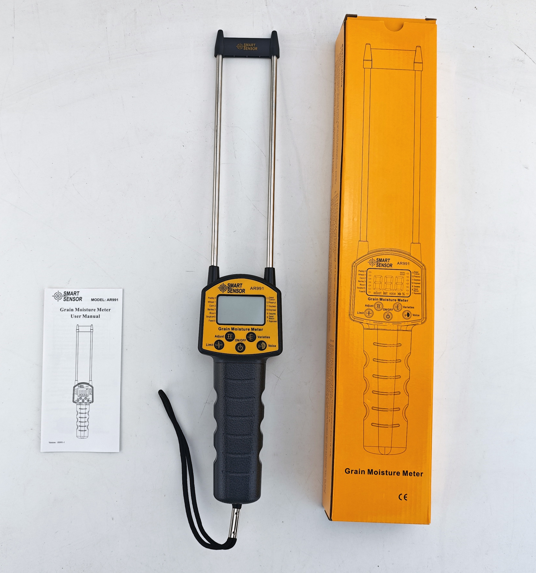 Digital Grain Moisture Meter AR991 Smart Sensor Use for Corn Wheat Rice Bean Peanut Moisture Humidity Tester