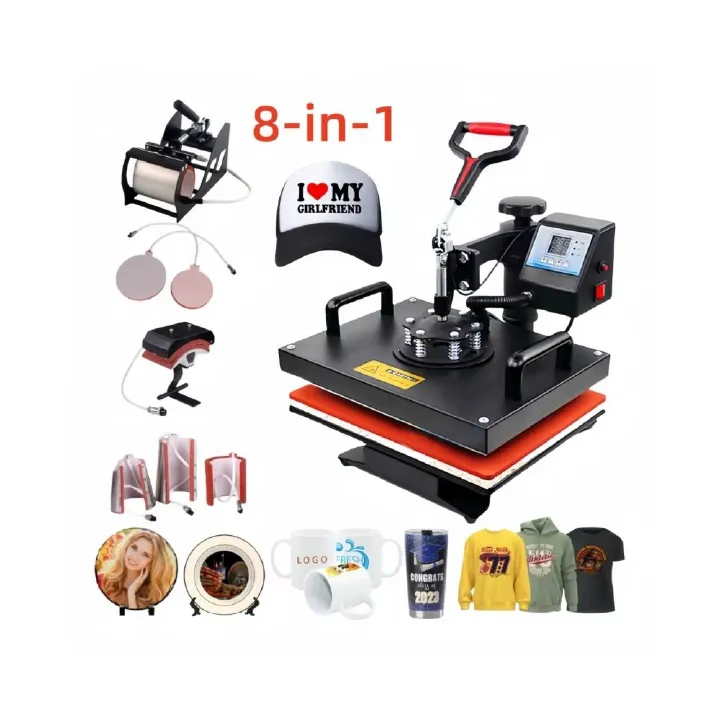 10-in-1 Heat Press Combo 12x15 Sublimation Machine for T-Shirts, 1250W Digital Display Multi-Functional Swing Away Heat Press Machine for Shirt Mug Hat Cap Plate, 12 x 15 Inch