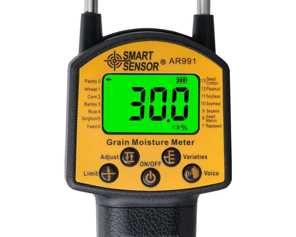 Digital Grain Moisture Meter, Multi Hygrometer for Corn Wheat Rice Bean Peanut, Portable Moisture Tester for Grains and Seeds