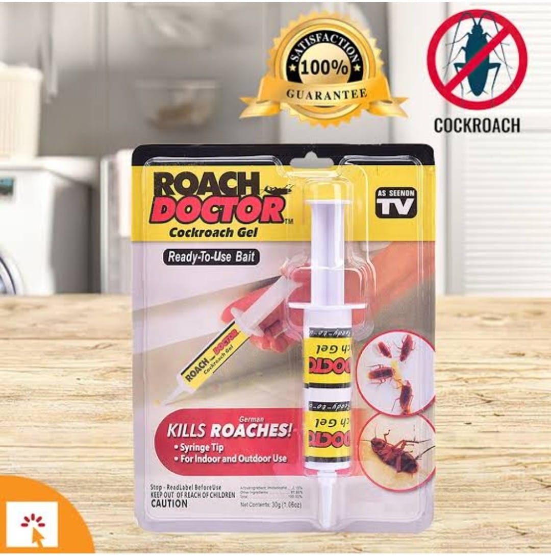 COCKROACH KILLER. Roach doctor -Cockroach killer. Targets and eliminates cockroaches quickly, Comes in a gel form for convenient use in cracks and crevices.