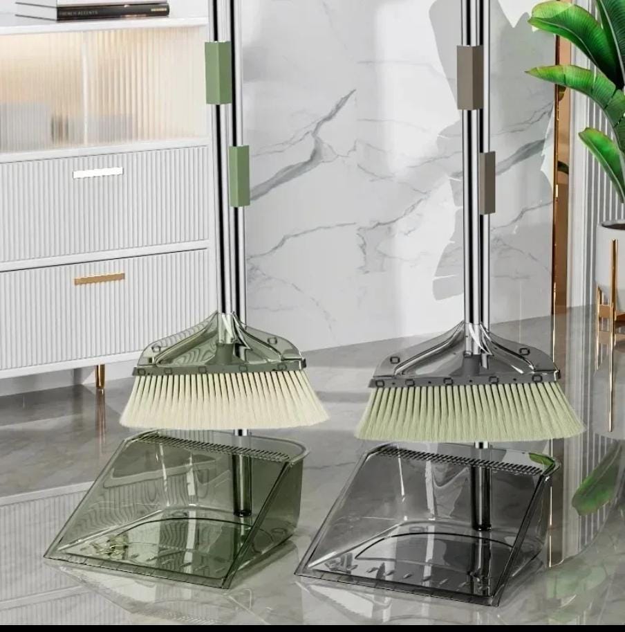 BROOM AND DUSTPAN. Broom snaps into dustpan for upright and compact storage keep your home or work space clean and tidy., for easy garbage dispose and prevent dropping.