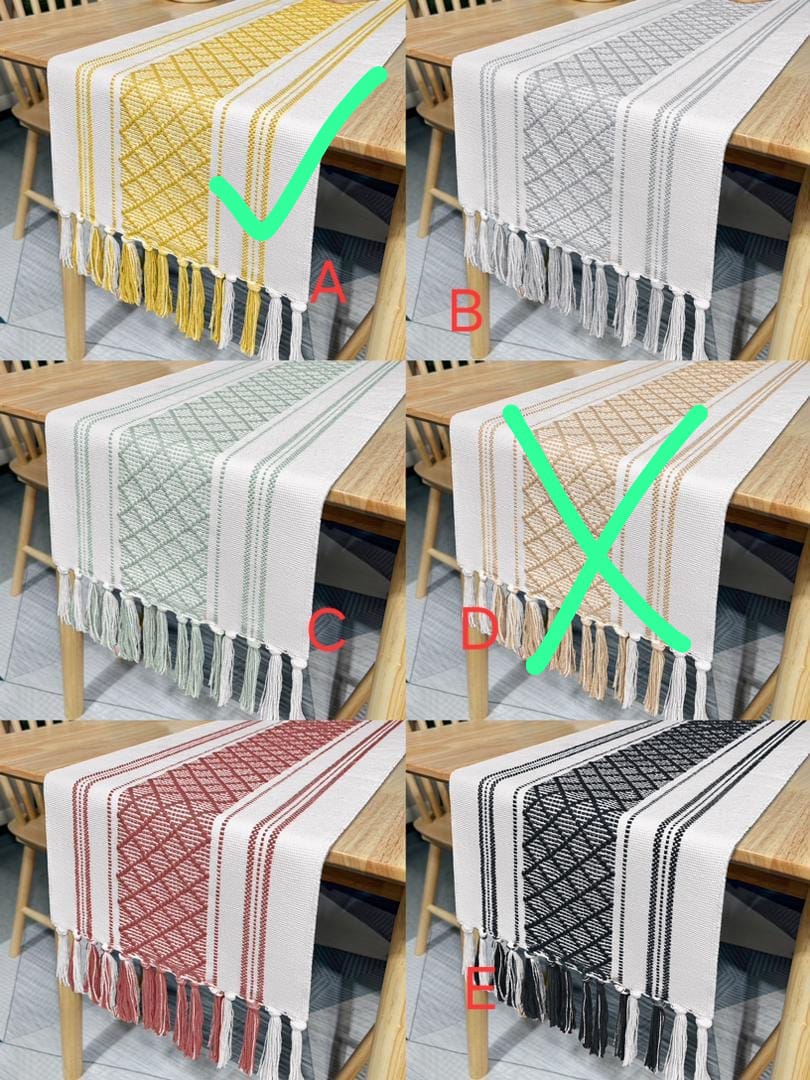 TABLE RUNNERS. Table runners, While primarily decorative, table runners can also protect the table's surface from spills, scratches, or heat from serving dishes.