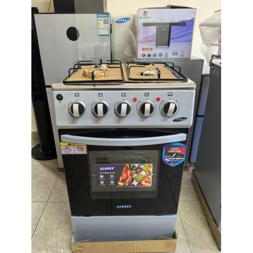 50*55 Ecomax Full Gas Standing Cooker With Electric Oven - Polished stainless steel body for durability and elegance,Transparent glass lid for easy monitoring of cooking progress, Spacious and sturdy.