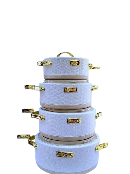 4 PCS Leatherlite Hotpot Set –Keep meals hot and fresh, Insulated Food Warmer Casserole Set, Elegant design, lasting insulation, and convenience make it a must-have for your dining table, Order Today!