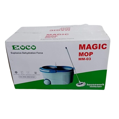 SMART MOP| Ecco Magic Mop Big Size with Dual Wheel Drive Rotary – 360° Spin Mop Bucket Cleaning System, 360° rotary spin mop for deep and effortless cleaning, Super absorbent microfiber mop head.