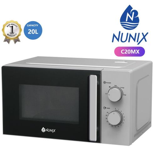 LIMITED TIME OFFER!! Nunix 20L Manual Microwave Oven With Grill (C20MX) + FREE 3PCS Borosilicate Baking Tins 2,2 L, 1.6L, 1L  – Cook, Grill & Bake