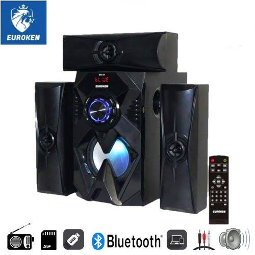 CRAZY UNBELIEVABLE OFFER🦋Euroken EK-601 3.1 CHANNEL HIGH QUALITY WOOFER SYSTEM PMPO 20000W & 3 SPEAKERS🎇Enjoy a maximum output of 20,000W Peak Music Power Output (PMPO) for a room-filling sound expe