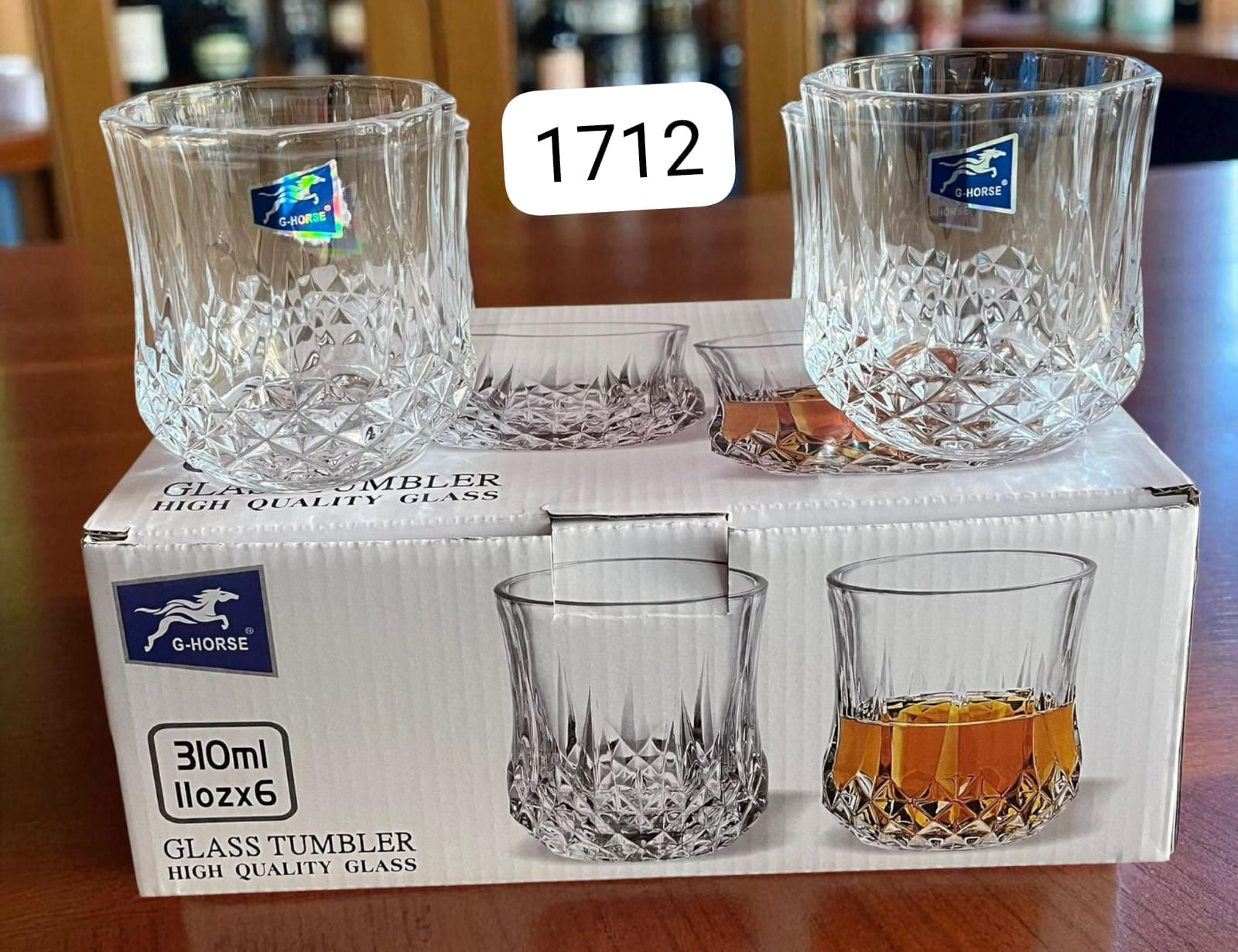 🤑Nice One Set of 6pcs 330ML High Quality Glass Whiskey Glass Glassware Cup (JSK-13802 GLASS CUP C)🎇high-quality silicate glass that is durable and long-lasting. The glasses feature an elegant and ti