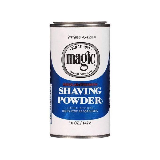 Magic Power Softsheen Shaving Powder Extra Strength. Helps prevent razor bumps caused by traditional shaving methods. Designed for coarse and textured beards for better results. Provismooth shave