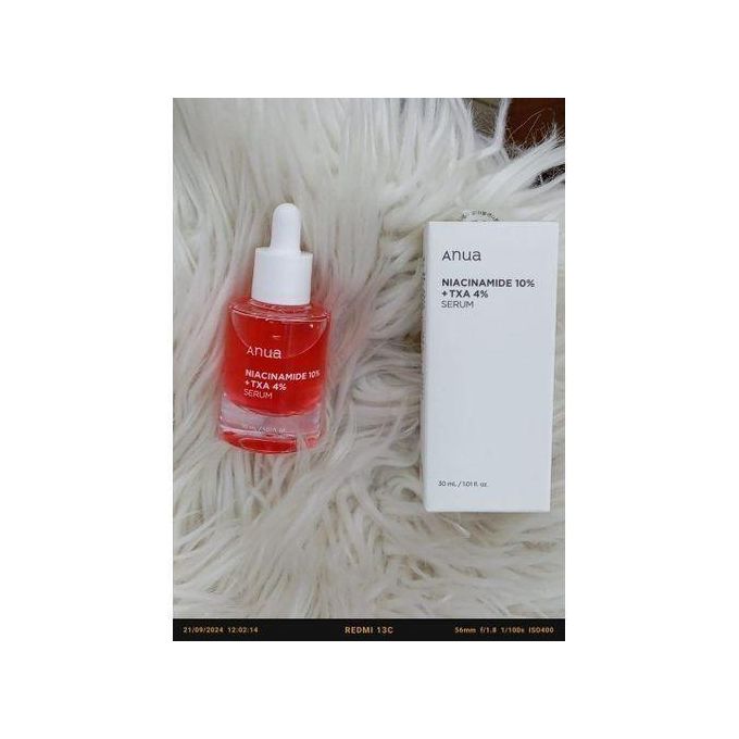 Anua Dark Spot Correcting Serum - Niacinamide 10% + TXA 4%- 30ml. educes the appearance of dark spots and hyperpigmentation. Lightweight Formula: Absorbs quickly without leaving residue. Suitable for