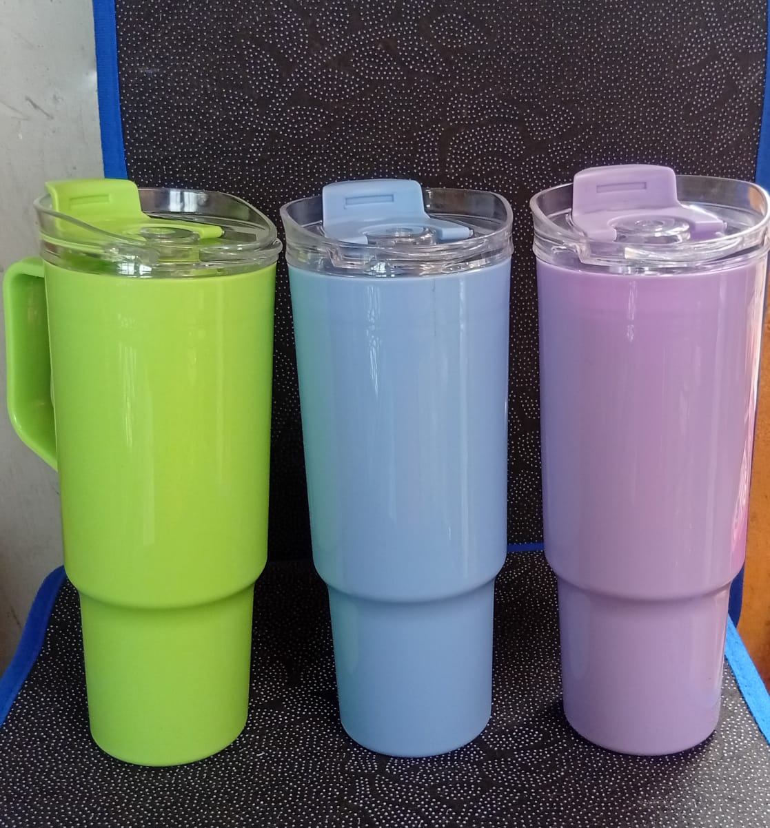 🌿A🌿LL DAY INSULATION 🌿1.2 litres Stanley Stainless Steel Tumbler with Handle & Straw Lid, Insulated Reusable Stainless Steel Travel Mug.⚕️100% Leakproof Bottle for Water, Iced Tea or Coffee, Smooth