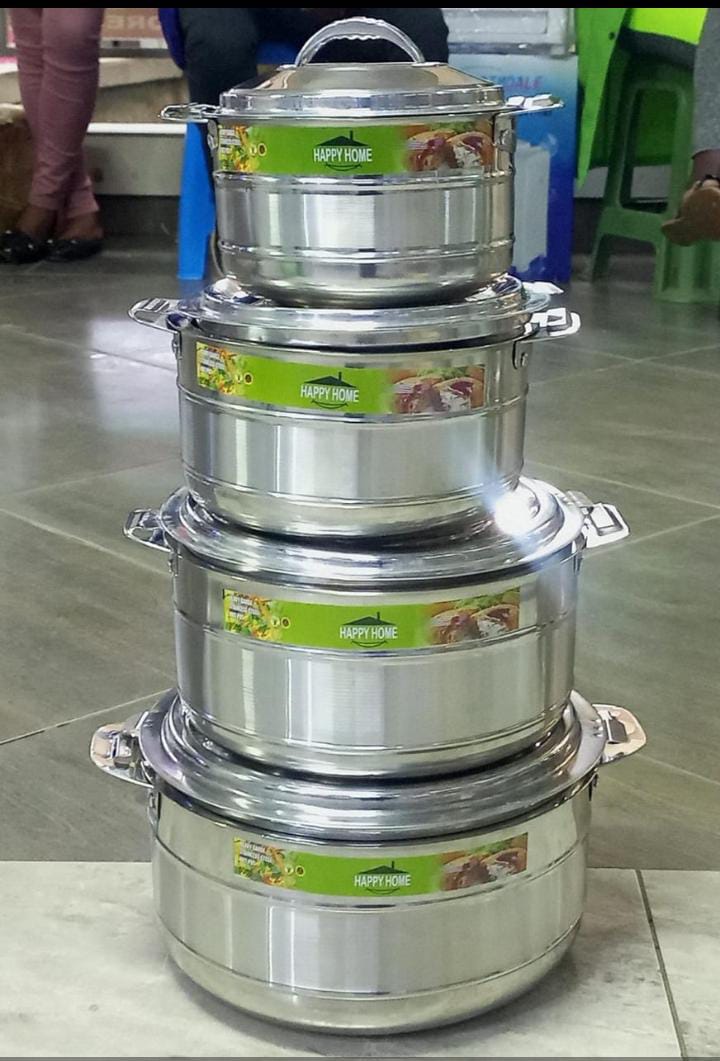 💫SHOP NOW🟣💫🤑🤪AT DISCOUNTED PRICE ✔️Happy Home 4 pcs Hotpots Stainless.steel Serving Dish Casserole Super Max Sereware Set Hot Pot Serveware Set Serve Hot or Cold Food (1000/1500/2500/3500ml)