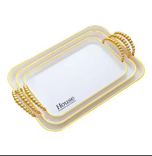 🫒🤪EXPERIENCE THE QUALITY 🎉🔹️Exquisite Acrylic Serving Tray With Elegant Handles – Set Of 3, Sizes .This Espresso Serving Tray Set Of 3 is perfect for your dining table and kitchen decorations. Hig