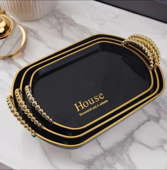 🫒🤪EXPERIENCE THE QUALITY 🎉🔹️Exquisite Acrylic Serving Tray With Elegant Handles – Set Of 3, Sizes .This Espresso Serving Tray Set Of 3 is perfect for your dining table and kitchen decorations. Hig