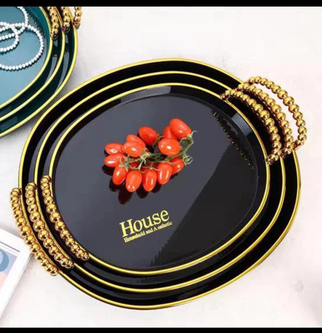 🫒🤪EXPERIENCE THE QUALITY 🎉🔹️Exquisite Acrylic Serving Tray With Elegant Handles – Set Of 3, Sizes .This Espresso Serving Tray Set Of 3 is perfect for your dining table and kitchen decorations. Hig
