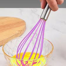 Very Sturdy Kitchen Whisk stainless steel Balloon Wire Whisk Set Egg Beater Milk Frother Kitchen Utensils Gadgets for Blending Whisking Beating Stirring Red