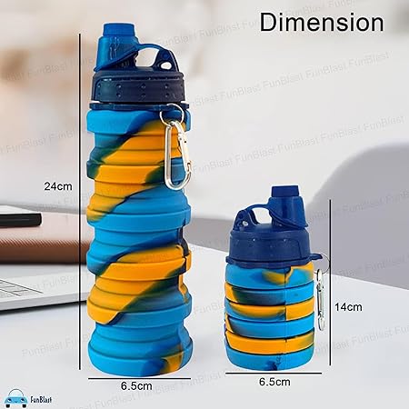 Silicone Sipper Bottle for Kids - Expandable Sipper Water Bottle for Home, Office, Gym, Trekking, Fancy Stylish Water Bottle Girls, Boys – 500 ML