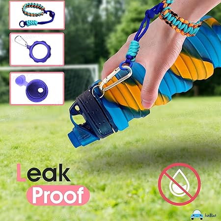 Silicone Sipper Bottle for Kids - Expandable Sipper Water Bottle for Home, Office, Gym, Trekking, Fancy Stylish Water Bottle Girls, Boys – 500 ML