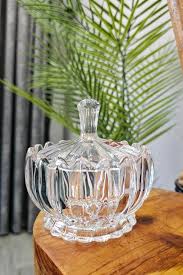Glass Candy Sugar  Dish with Lid Decorative Crystal Candy Bowl Fruit Bowl Elegant Gold Candy Holder Perfect for Parties Weddings and Gifts Ideal for Nuts Chocolates Snacks and Home Decor