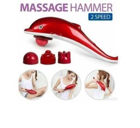Dolphin Handheld Massager Electric Massage Machine With Bump Head & Five Finger Head For Shoulder, Back, Foot, Arm Full Body Massage