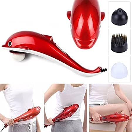 Dolphin Handheld Massager Electric Massage Machine With Bump Head & Five Finger Head For Shoulder, Back, Foot, Arm Full Body Massage