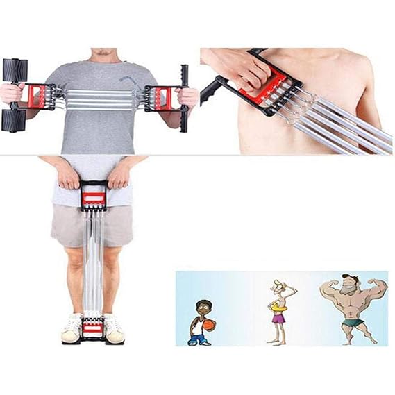 Multifunction Pedal Spring, Three Purpose Chest Expander, Stable Performance Convenient to Use Spring Chest Developer Fitness Equipment for Men Women tummy trimmer