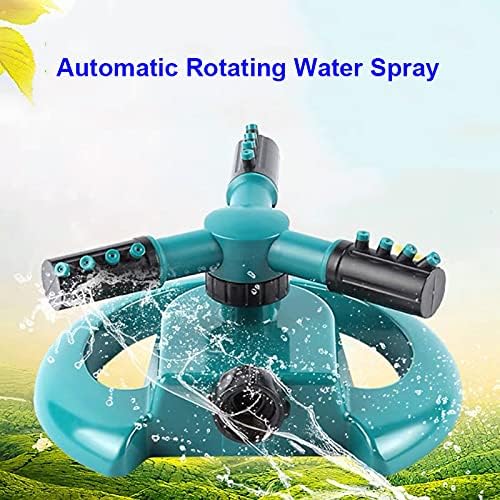 Garden Sprinkler, Automatic Lawn Water Sprinkler 360 Degree 3- Arm Rotating Sprinkler System Durable Lawn Sprinkler, Water Sprinklers for Lawn, Garden, Yard, Flower Grass Plant Park