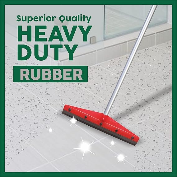 SQUEEZERS with stick Cleaning Floor Wiper, Wide Quality Rubber Strip with Telescopic Sturdy Rod to Adjust to Your Height for All Kind of Floors for CleaningBathroom/Kitchen/Terrace/Multiple use
