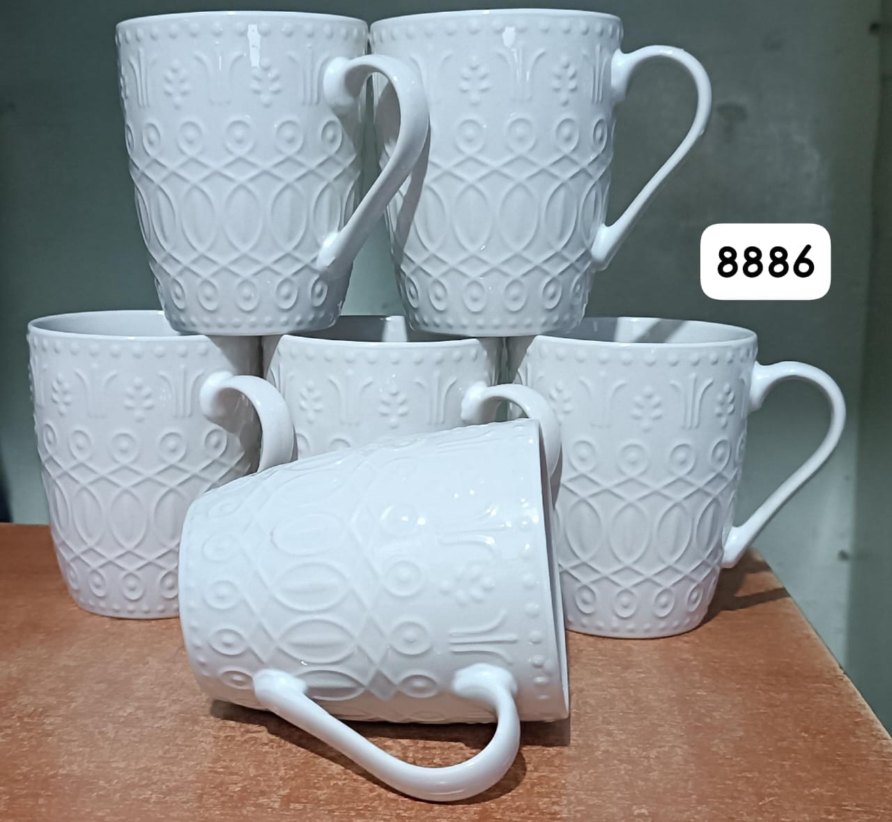 6pcs Modern Ceramic Coffee Mugs Set with handle for Tea/Latte/Cappuccino/Milk/Cocoa.