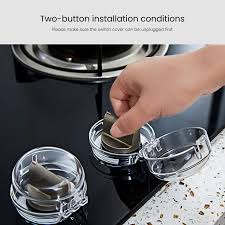 4pcs Gas Stove Switch Protective Cover - Clear Minimalist Kitchen Gas Knob Cover for Safety & Cleanliness