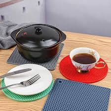 2pcs Heat Resistant Silicone Mat Drink Cup Coasters Non-slip Pot Holder Table Placemat Kitchen Accessories