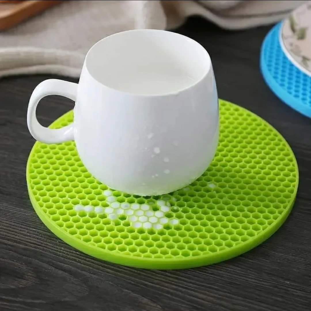 2pcs Heat Resistant Silicone Mat Drink Cup Coasters Non-slip Pot Holder Table Placemat Kitchen Accessories