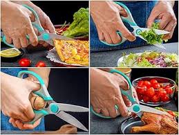 Kitchen Shears with Blade Cover Premium Heavy Duty Shears Ultra Sharp Stainless Steel Multi-function Kitchen Scissors for Chicken Poultry Fish Meat Vegetables Herbs BBQ