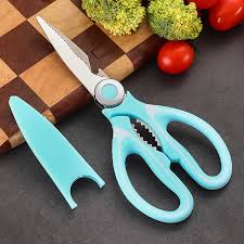Kitchen Shears with Blade Cover Premium Heavy Duty Shears Ultra Sharp Stainless Steel Multi-function Kitchen Scissors for Chicken Poultry Fish Meat Vegetables Herbs BBQ