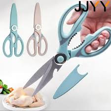 Kitchen Shears with Blade Cover Premium Heavy Duty Shears Ultra Sharp Stainless Steel Multi-function Kitchen Scissors for Chicken Poultry Fish Meat Vegetables Herbs BBQ